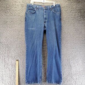 Ely Cattleman Jeans Mens 36x32 Blue Classic Fit Straight Leg Denim Made In USA